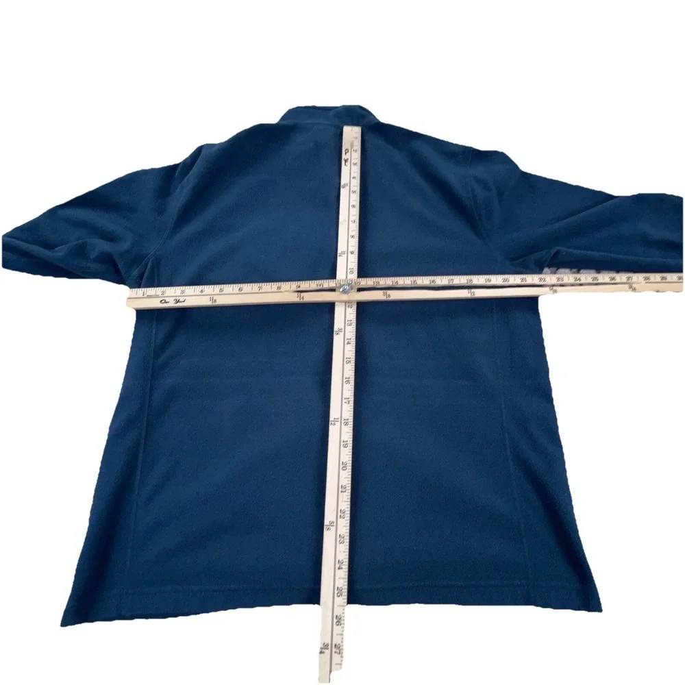 North Face Jacket Men Large Blue Gray Fleece Full Zip Sweater Layer‎ Pocket  *