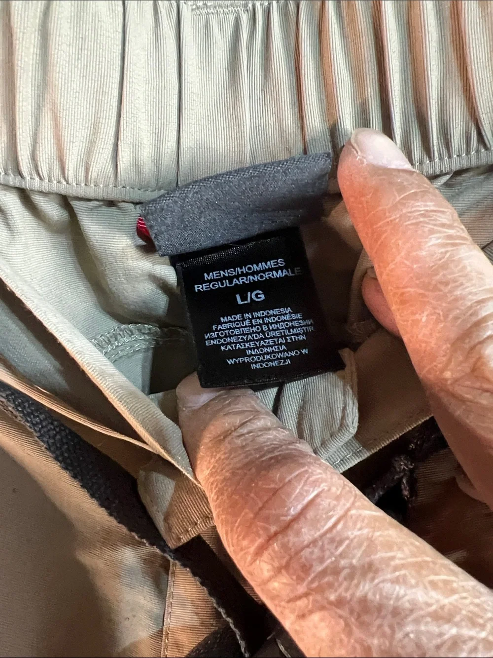 The North Face Men's Cargo Pants in Beige convertible turns into shorts men’s LG