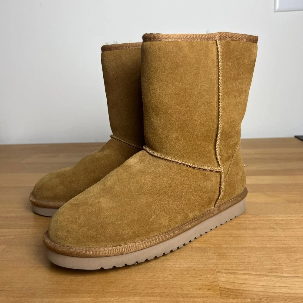 Koolaburra by UGG‎ Classic Tall Boots Chestnut Suede Sheepskin Lined Size 8