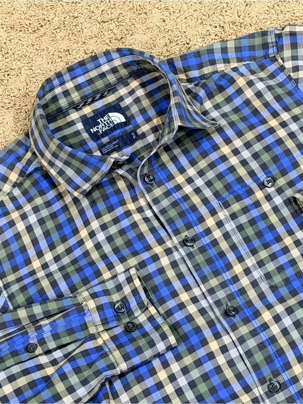 North Face Shirt Mens Small Plaid Long Sleeve Button Up Cotton Outdoors