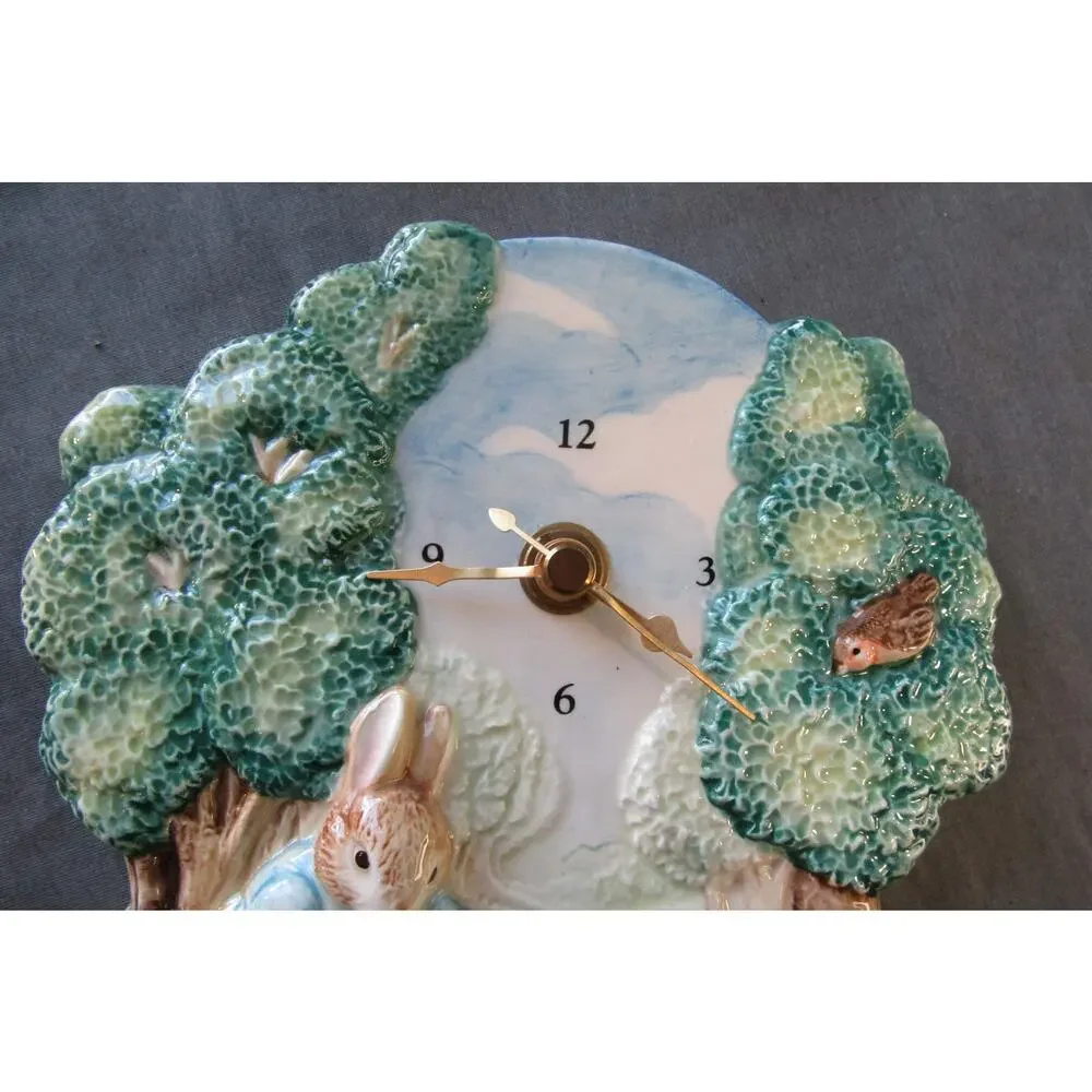 Vintage Beatrix Potter Clock Peter Rabbit Frederick Warne & Co 1997 Ceramic READ