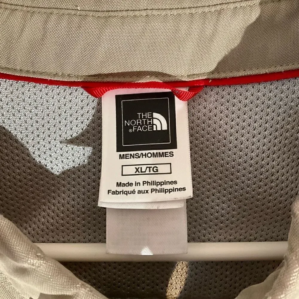 Men’s The North Face Button Down Utility Oxford Shirt Shacket, khaki, XL