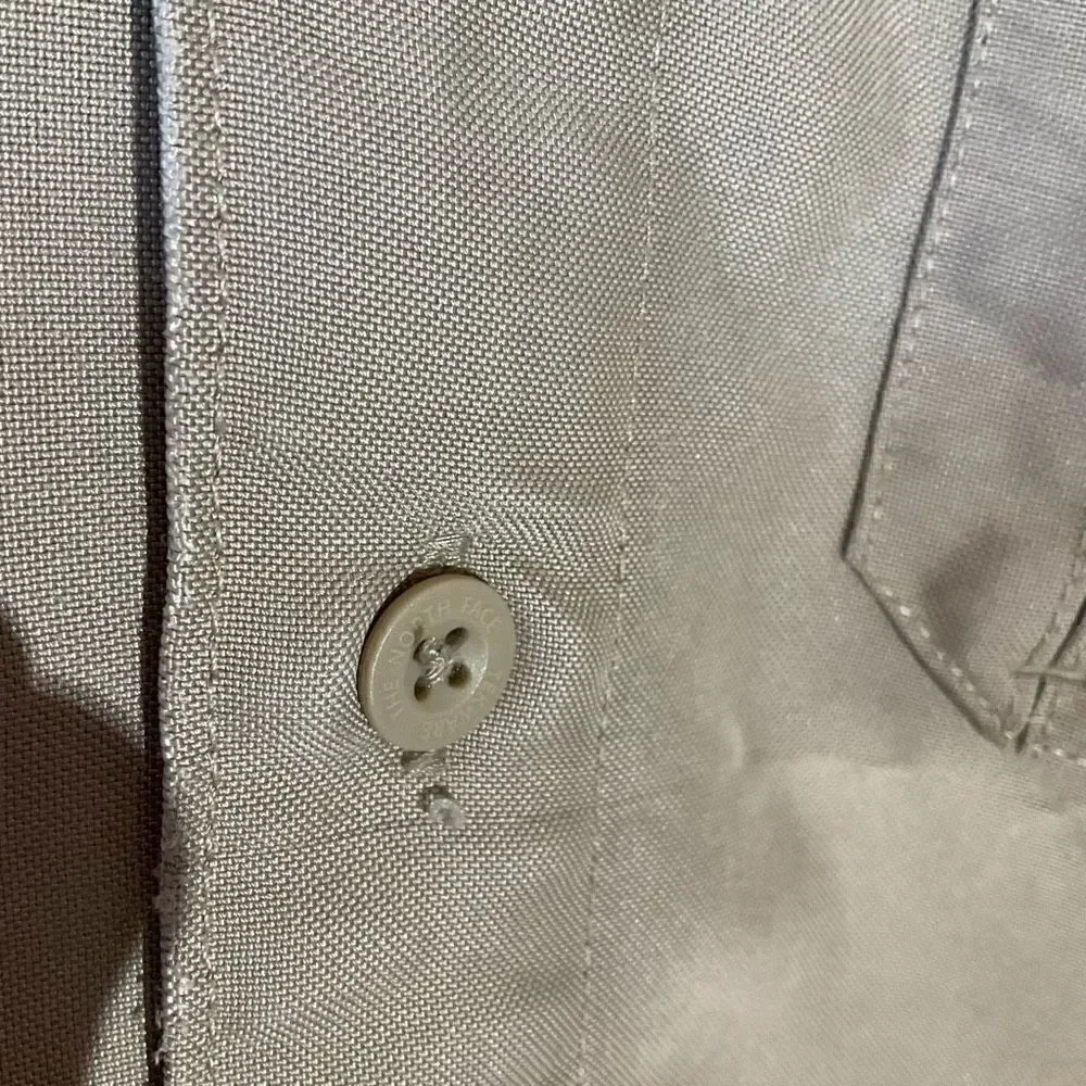 Men’s The North Face Button Down Utility Oxford Shirt Shacket, khaki, XL