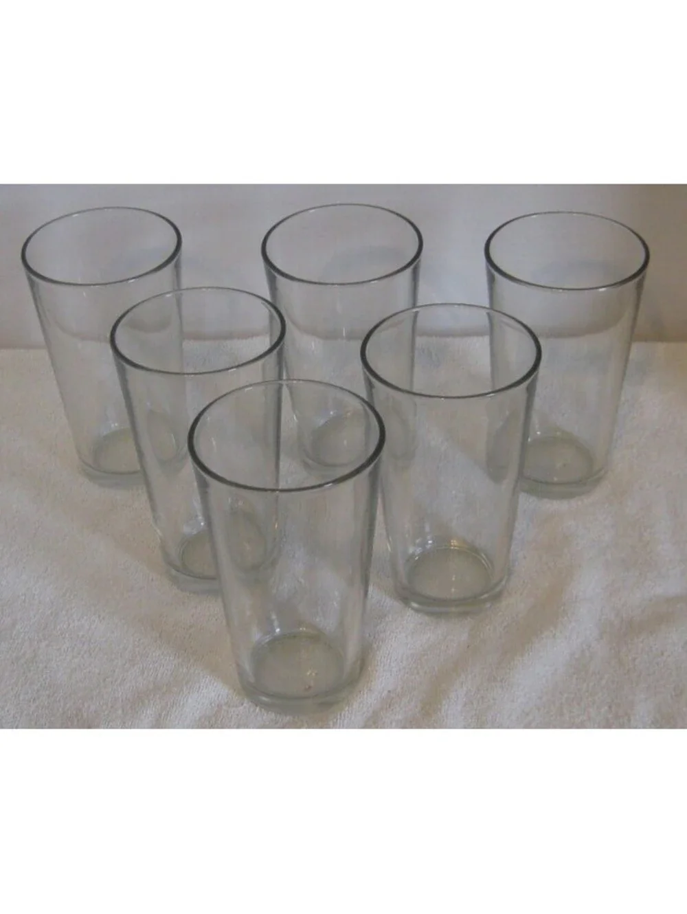 Anchor Hocking Beer Glass Clear Great Bar Quality Tempered Rim - 12 0Z SET OF 6