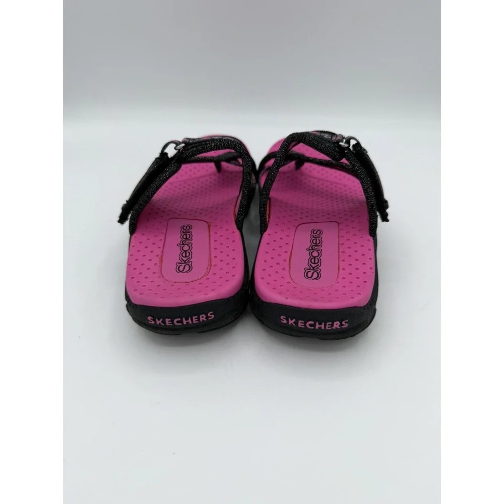 Skechers Reggae Girls Summer Sandals Black/Pink Sandals - Size 13