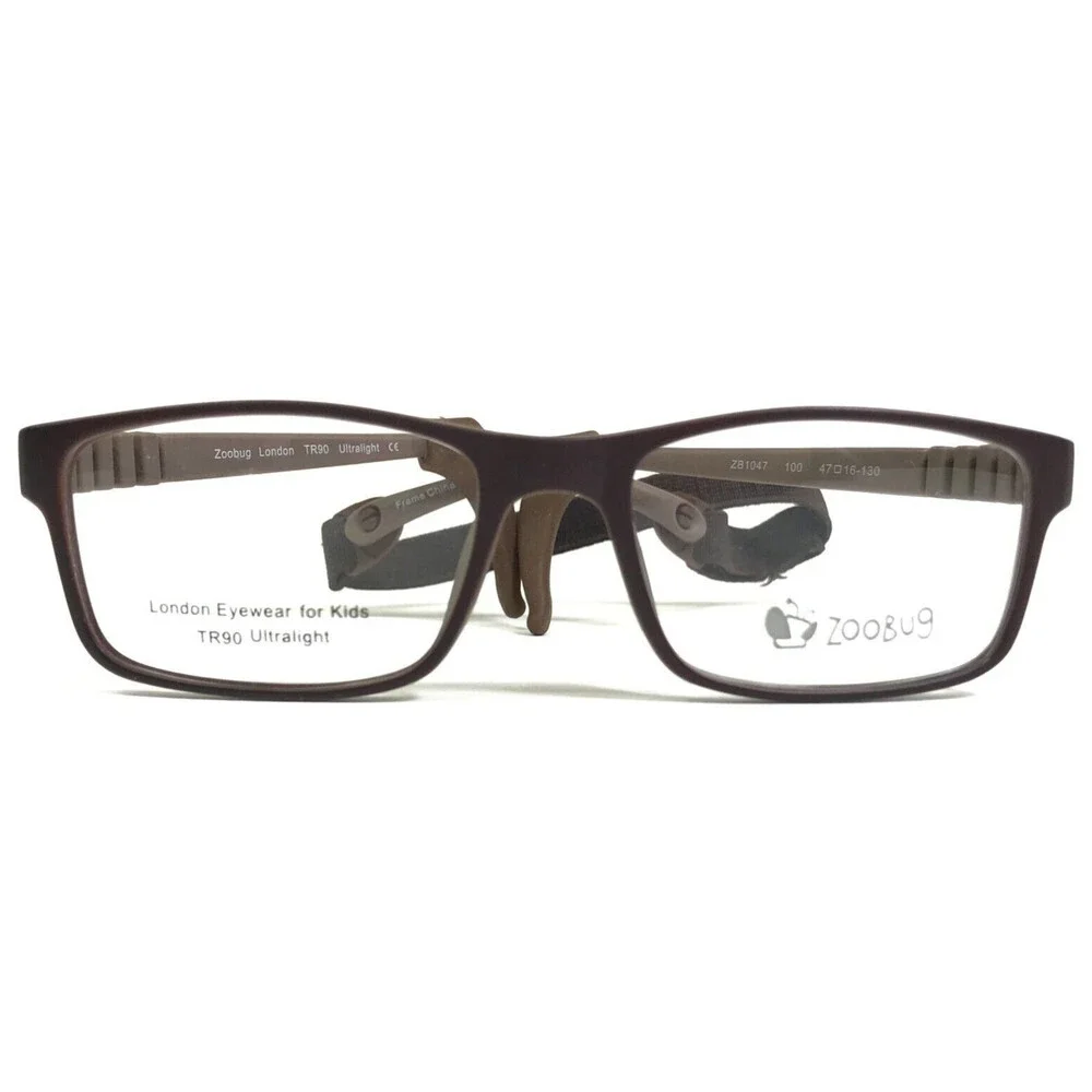 Zoobug Eyeglasses Frames ZB1047 100 Rubberized Matte Brown Hingeless 47-16-130
