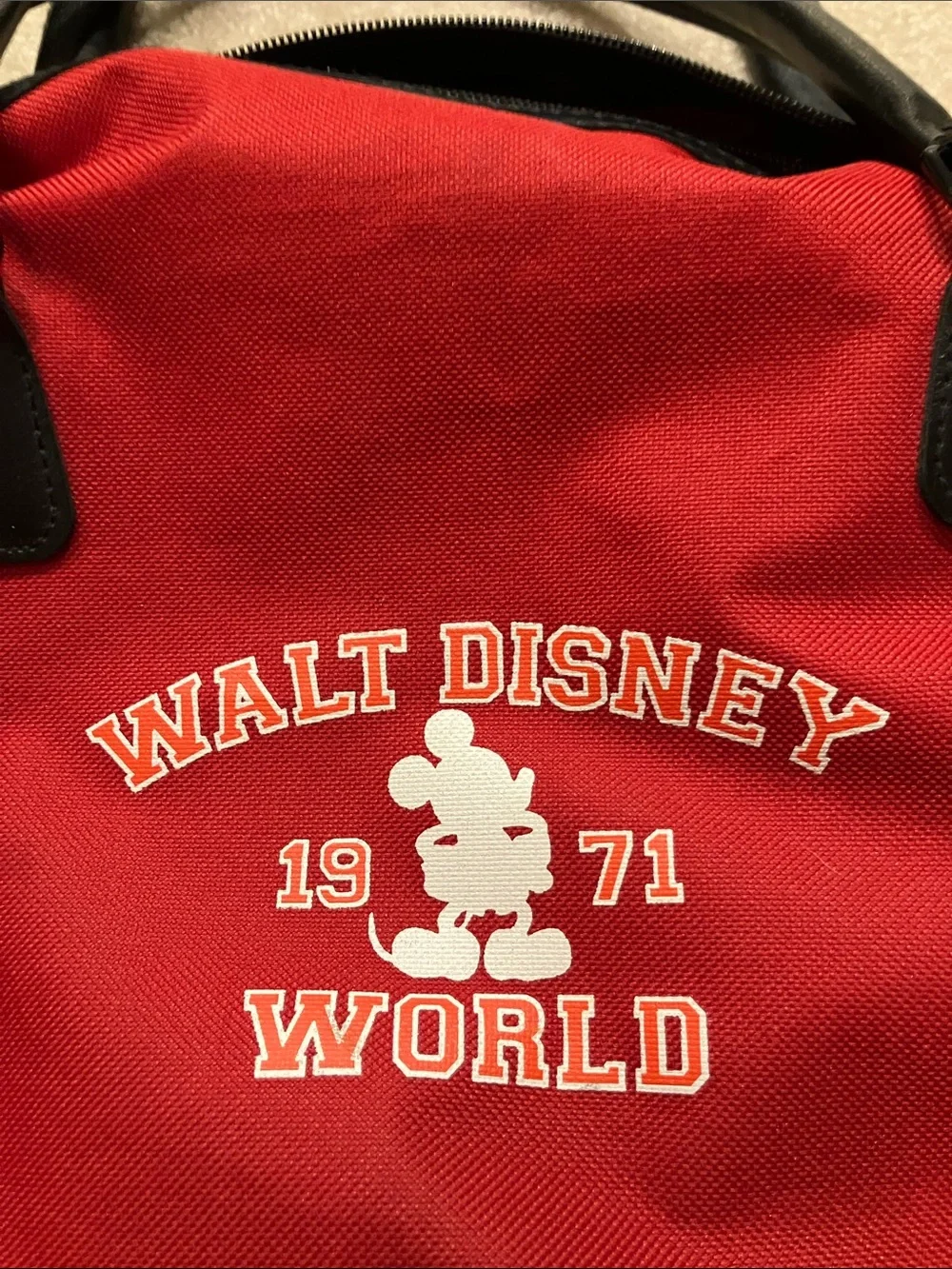 Disney Red and Black Walt Disney World Duffel Bag