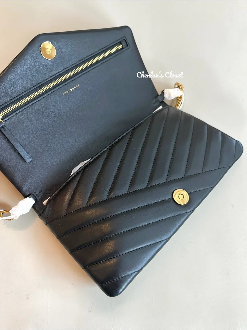 NWT Tory Burch Kira Chevron Clutch/ Shoulder Bag