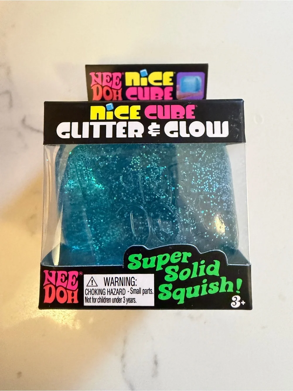 Nice Cube Glitter & Glow Super Solid Squish - Blue