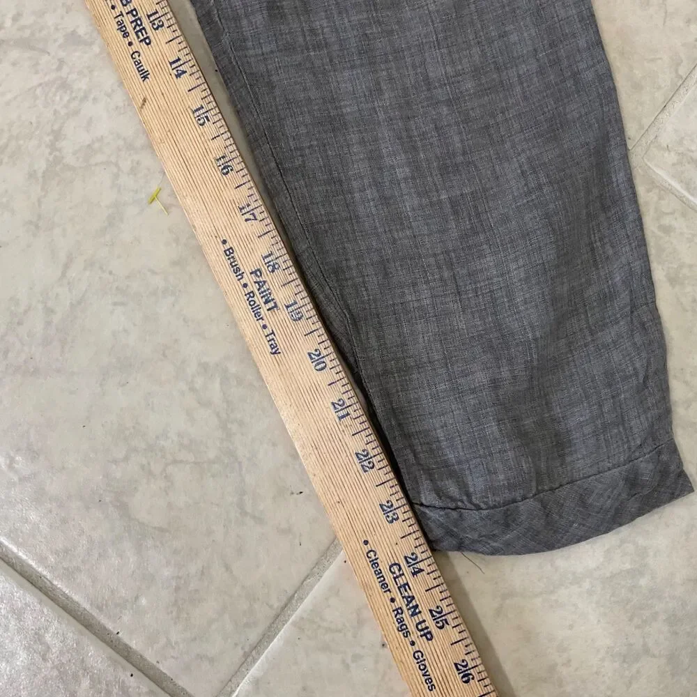 Zara Basic Flax Trouser pants women’s size M Gray Pockets