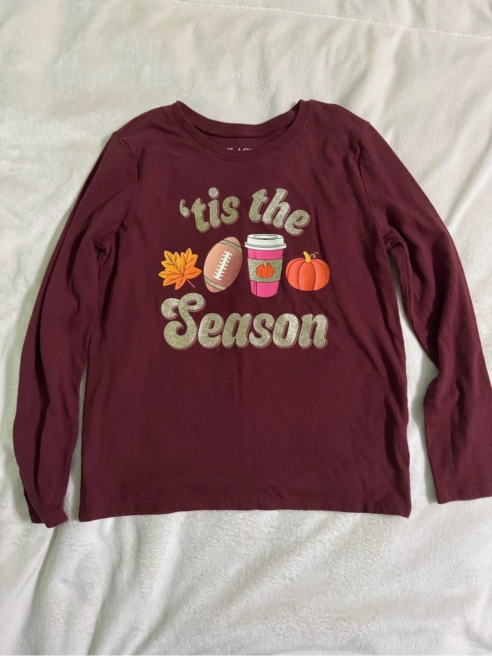 The Children's Place Burgundy Long-Sleeve 'Tis The Season Tee