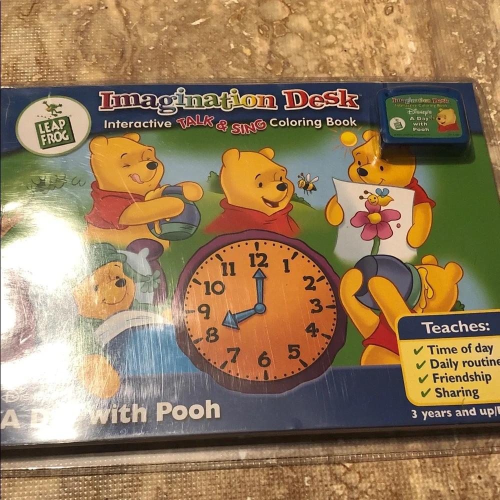 🆕Imagination Desk Interactive Talk & Sing Coloring Book with Pooh - Blue/Yellow