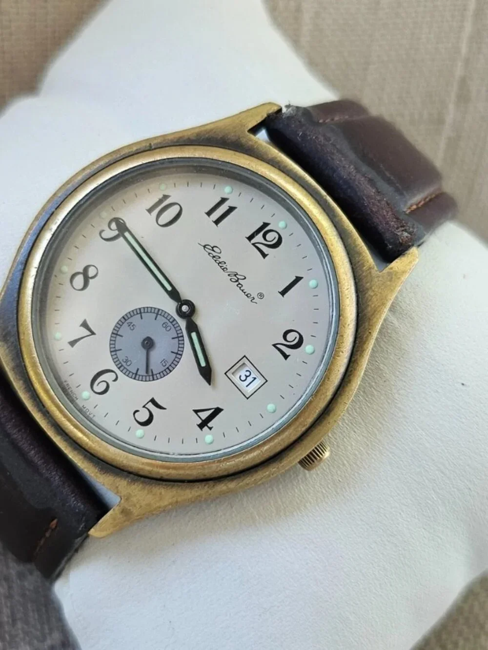 Vintage Eddie Bauer Men Wristwatch Analog Quartz Date Calendar Wrist Watch