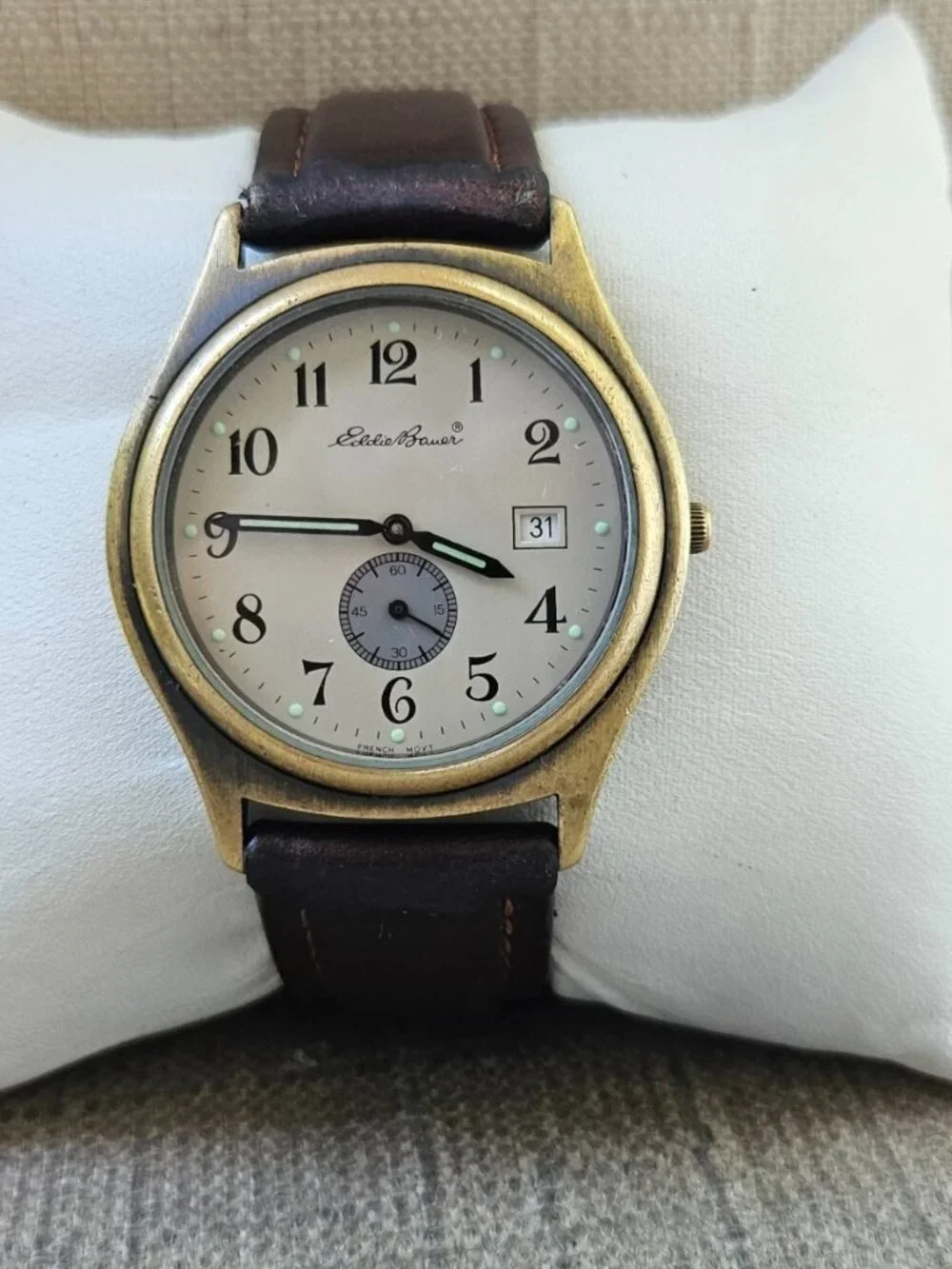 Vintage Eddie Bauer Men Wristwatch Analog Quartz Date Calendar Wrist Watch