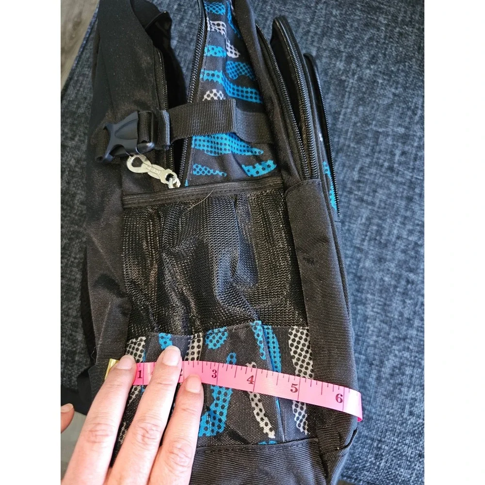 Jiebo Sport Backpack Unisex Large Black Blue Flame Graphic School Gym