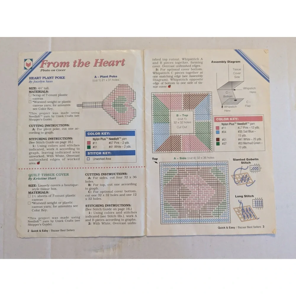 1992 Quick Easy Plastic Canvas Bazaar Best Sellers Craft Book Patterns 913208‎