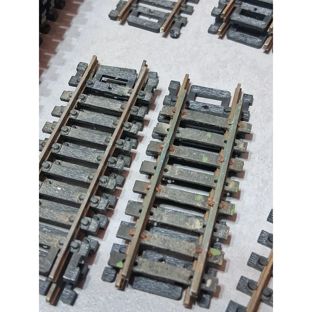 Vintage Lot Of 86 Pieces HO 1/87 Scale Train Brass Curved Straight Track Mixed