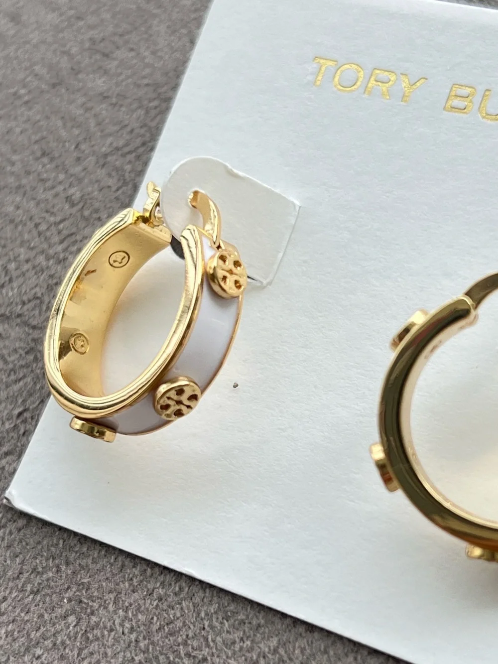 Tory Burch Miller White Enamel Hoop