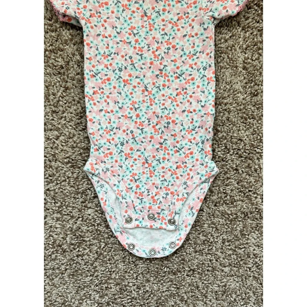 Carters Just One‎ You Baby Girls Short Sleeve Floral Hummingbird Bodysuit 3-Pack