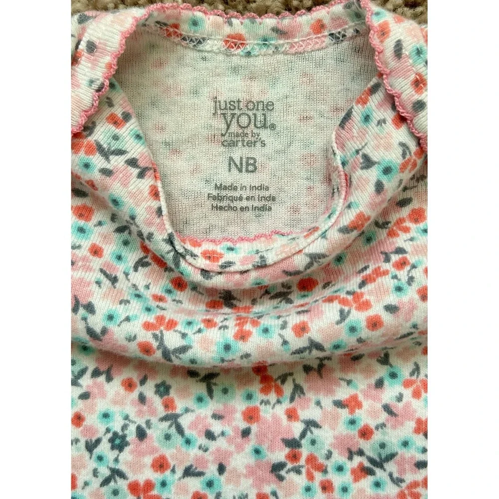 Carters Just One‎ You Baby Girls Short Sleeve Floral Hummingbird Bodysuit 3-Pack