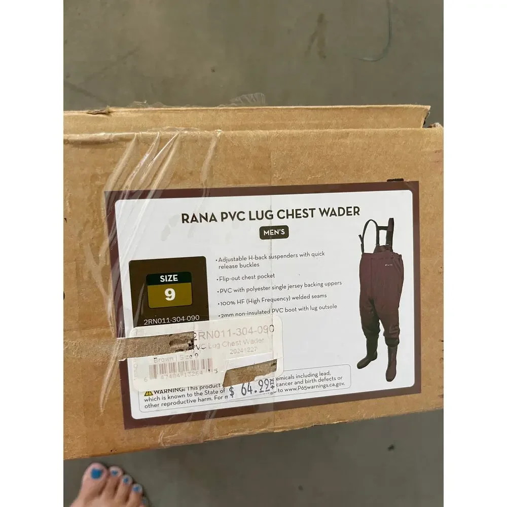 Frogg Toggs Rana PVC Lug Chest Waders Men's Size 9 Brown Waterproof