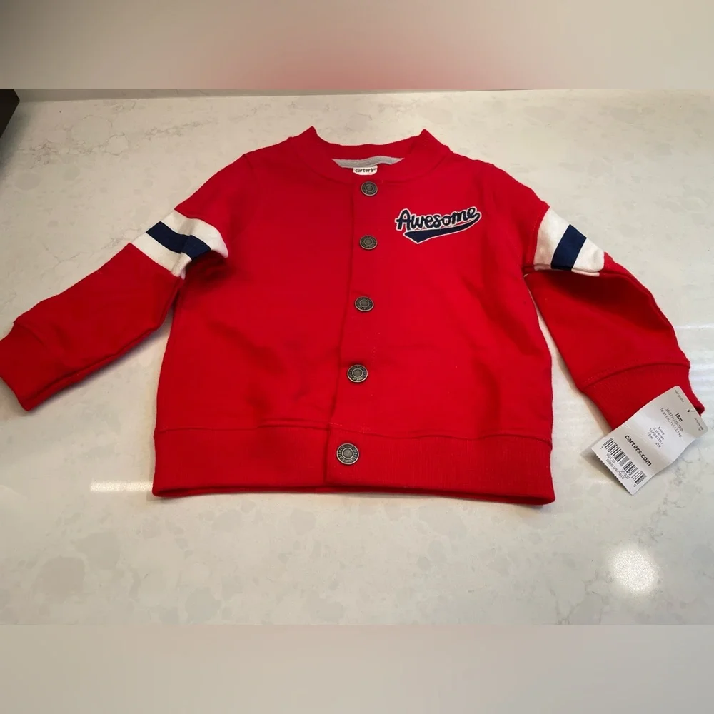 Carters Infant‎ Varsity Red Jacket Size 18 Months