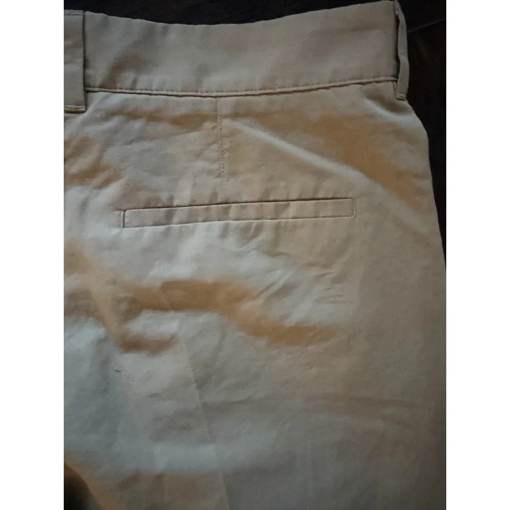 COS Linen Cotton Pleated Cropped  Trousers Womens 12 Beige High Rise 32x27