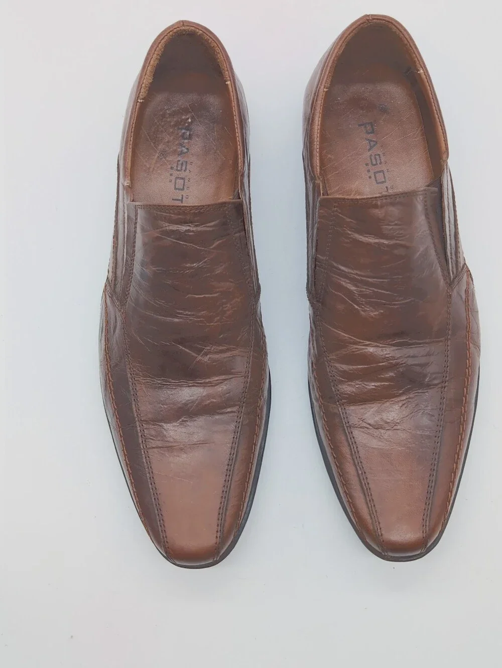 Franco Pasotti Men’s Brown 41/8 Leather Slip-On Loafers - Made in Argentina