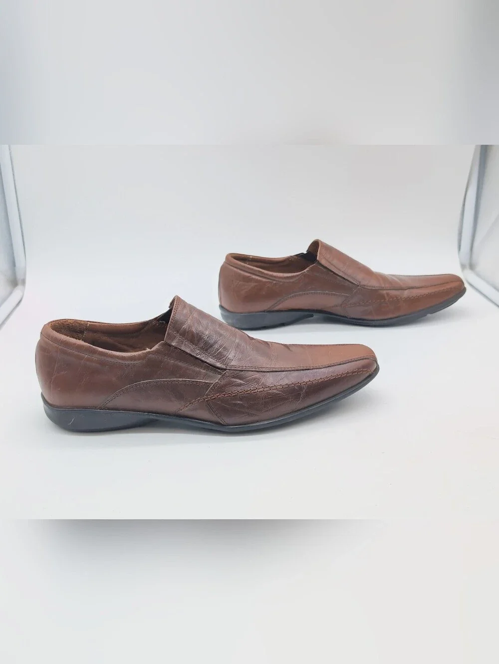 Franco Pasotti Men’s Brown 41/8 Leather Slip-On Loafers - Made in Argentina