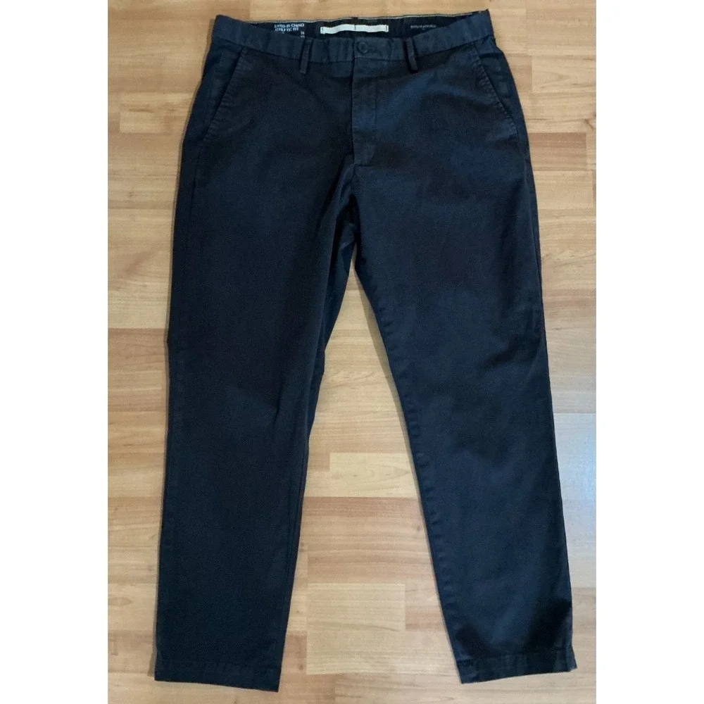 Banana Republic Lived-In Chino Athletic Fit 34 Brown Stretch‎ Pants Mens