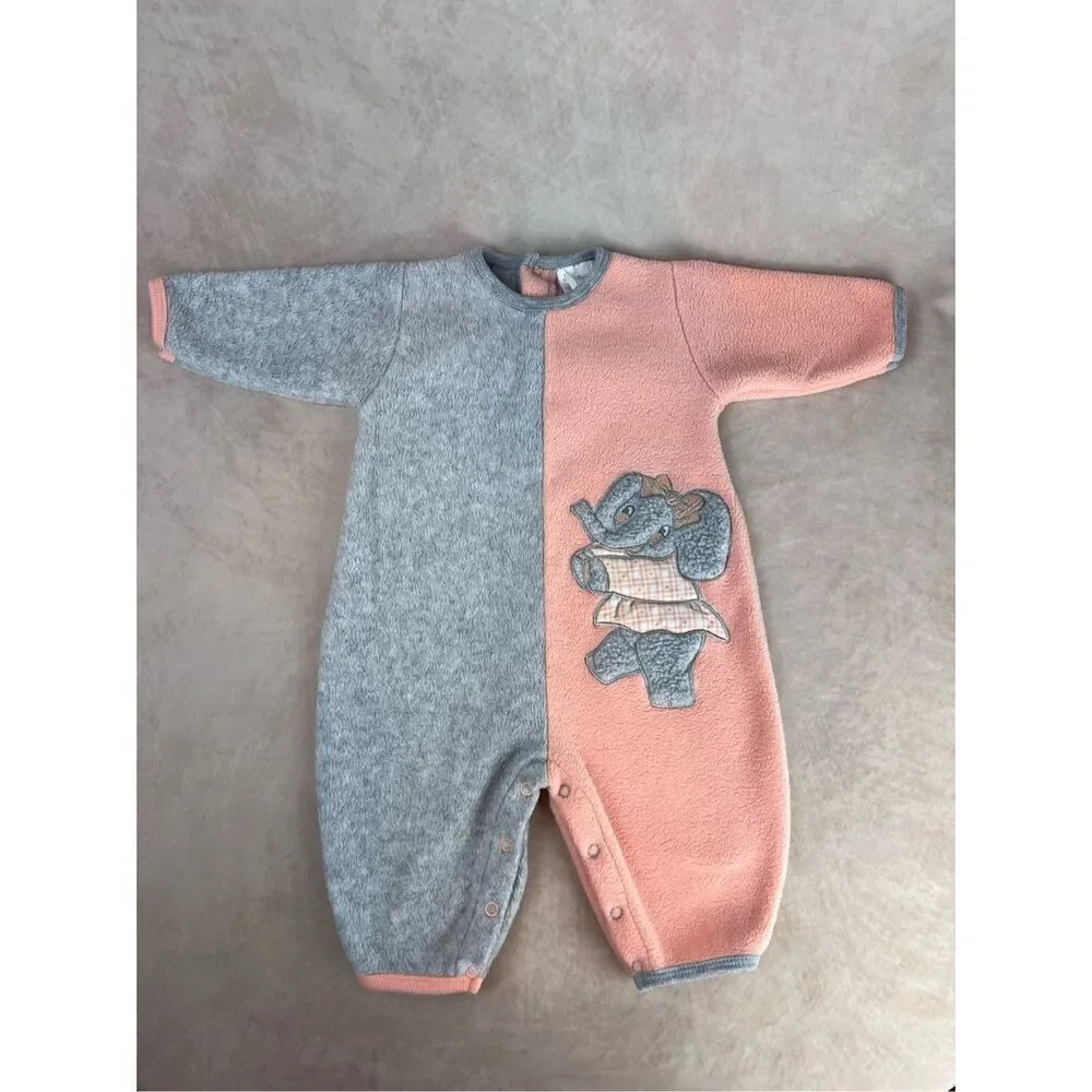 Vintage Bright Future 90s Y2K Elephant One Piece 3-6M