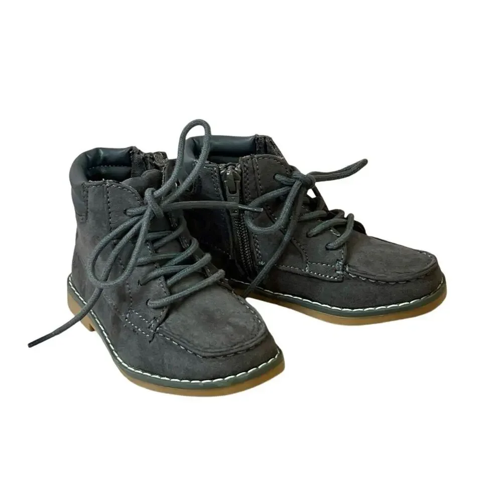 Old‎ Navy Charcoal Grey High Top Faux Suede Like Dad Work Boots 8 Urban Casual