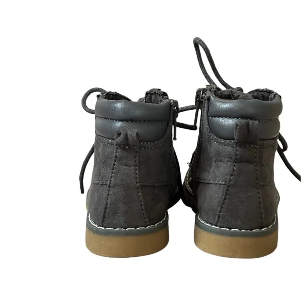 Old‎ Navy Charcoal Grey High Top Faux Suede Like Dad Work Boots 8 Urban Casual