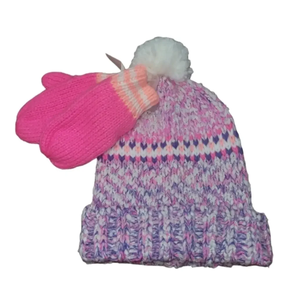 Knitted Hat and‎ Mittens Set