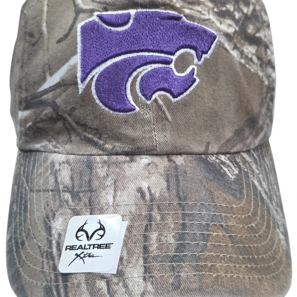 K-State Wildcats Youth Camo Hat Realtree Adjustable Cap Purple Strapback New NWT