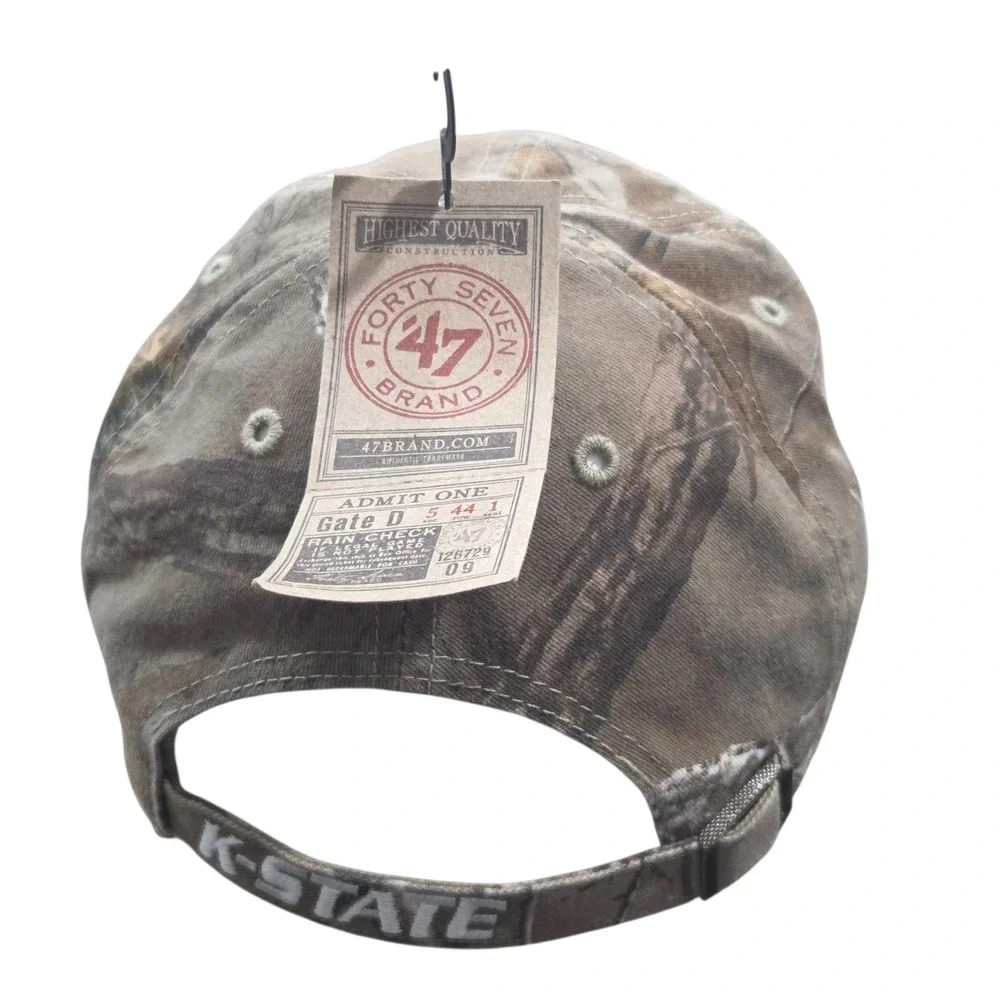 K-State Wildcats Youth Camo Hat Realtree Adjustable Cap Purple Strapback New NWT