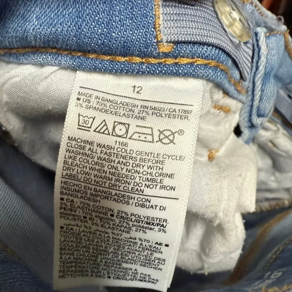 Old Navy Girls Jeans Extra High Rise Rockstar Jeggings Light Wash 12 360 Stretch
