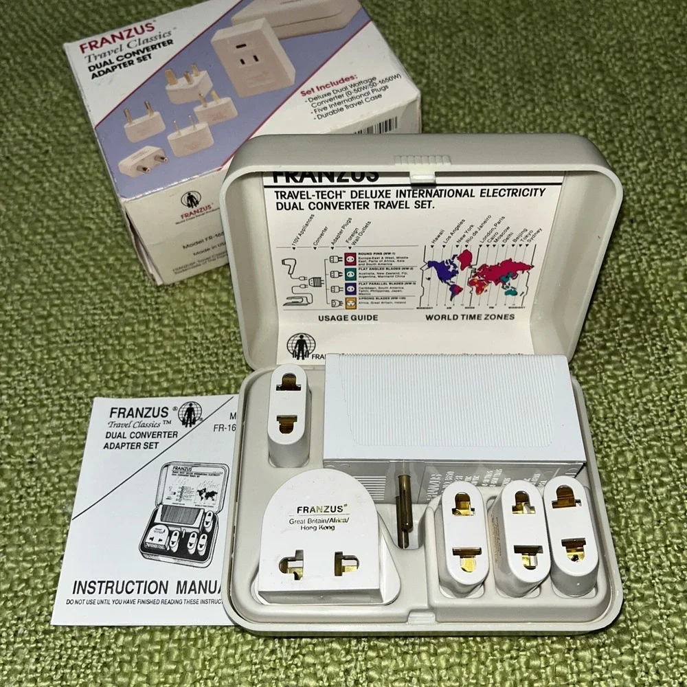 Franzus Travel Classics Dual Adapter‎ Converter Set 220/240V FR-1650 AC C22