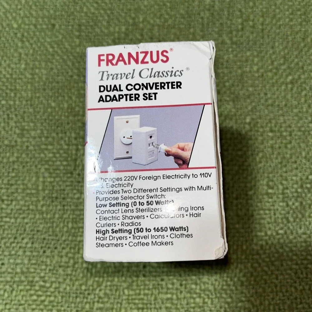 Franzus Travel Classics Dual Adapter‎ Converter Set 220/240V FR-1650 AC C22