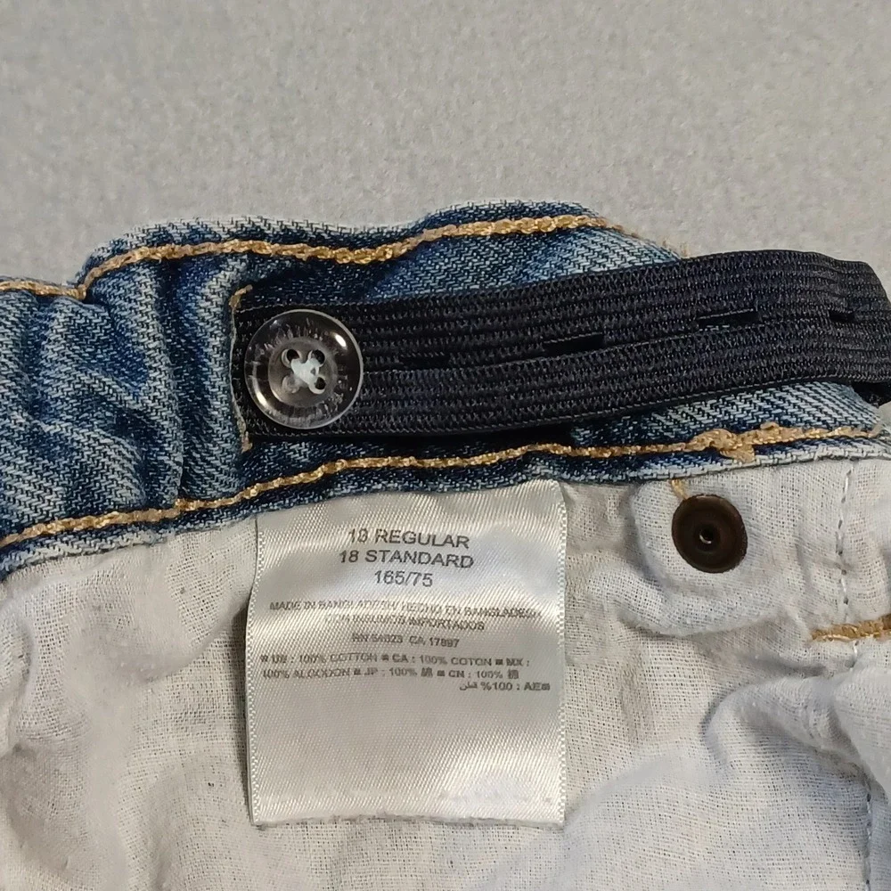 Old Navy Boys Didley Bootcut Jeans Light‎ Wash Adjustable Waist Size 18 Regular