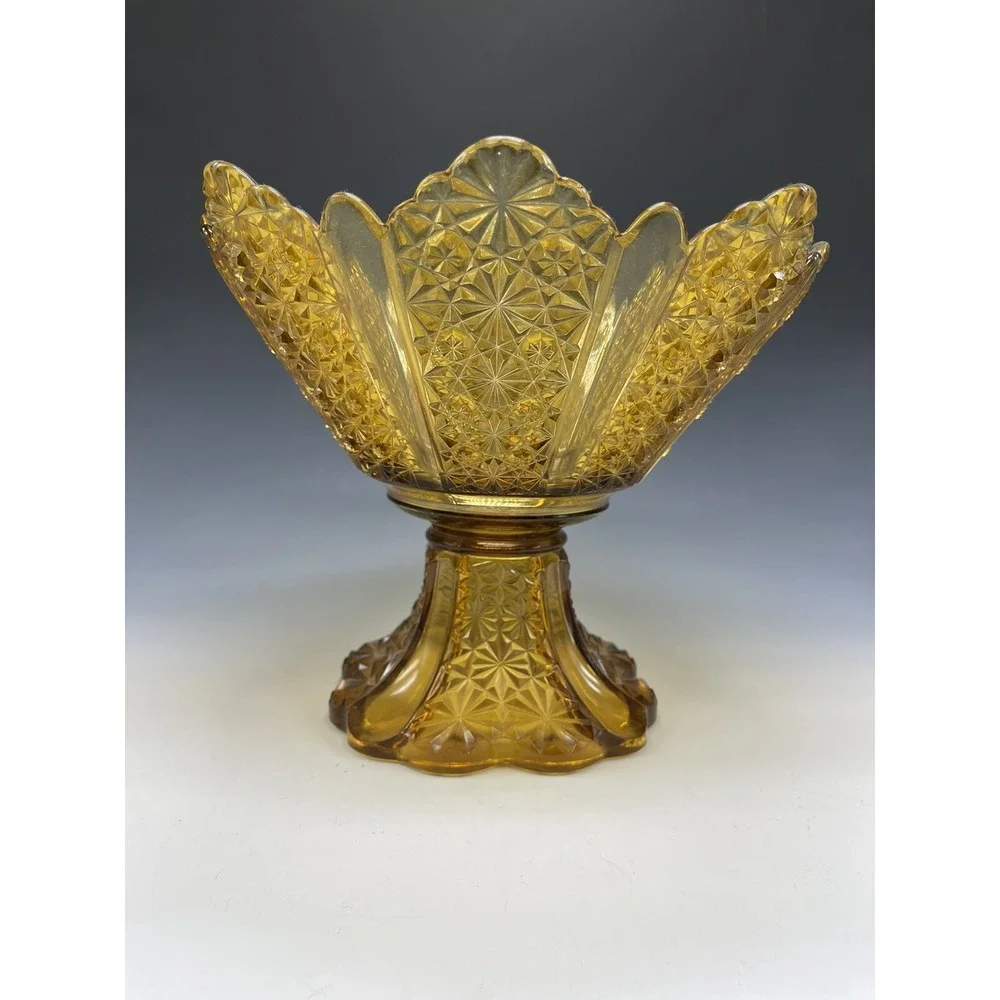 Adams & Co. No. .99 (OMN) line Compote Daisy‎ & Button Bowl Glass Antique 1880's