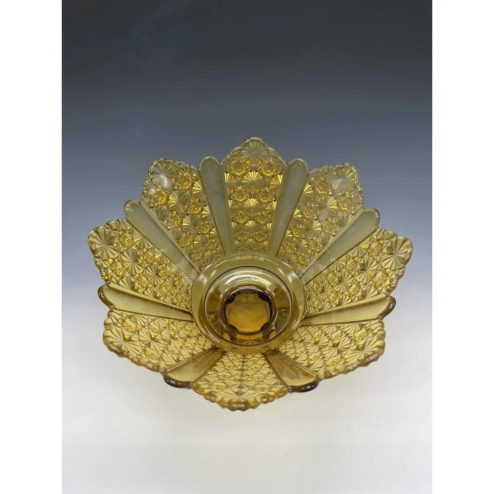 Adams & Co. No. .99 (OMN) line Compote Daisy‎ & Button Bowl Glass Antique 1880's