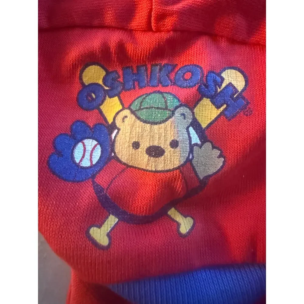 Vintage 80s 90s Baby Osh Kosh Top Red Shirt Ringer Unisex 2T