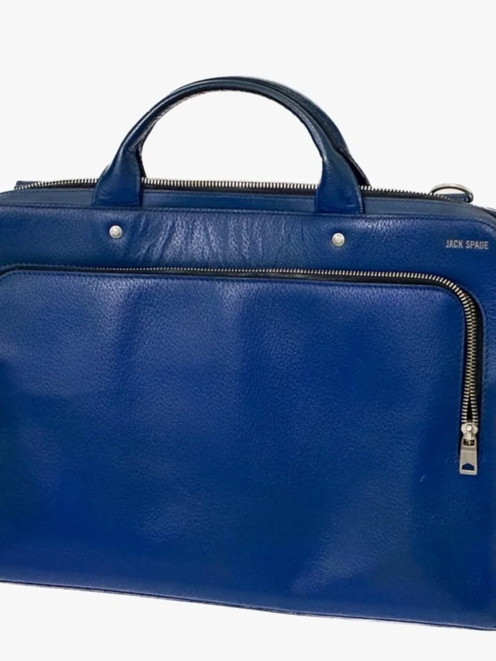 Jack Spade Mason Leather Slim Briefcase Cobalt Blue