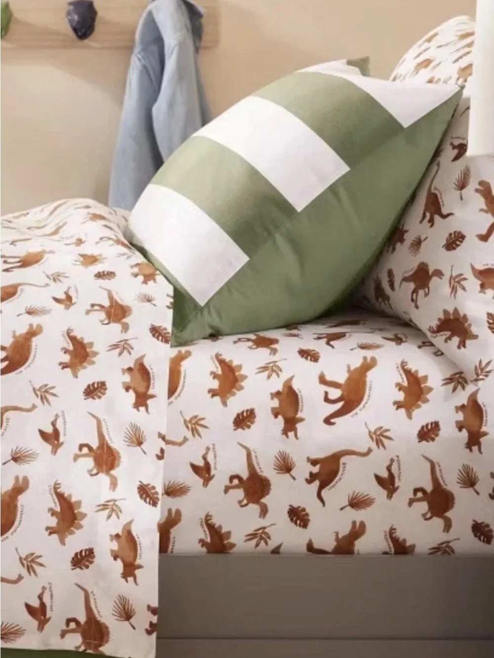 Pillowfort Watercolor Dinosaur Queen Cotton Sheet Set Discontinued NWT