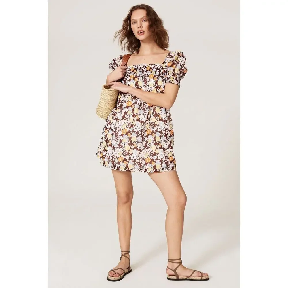 Tory Burch Printed‎ Smocked Mini Dress Size Medium (MSRP 278)