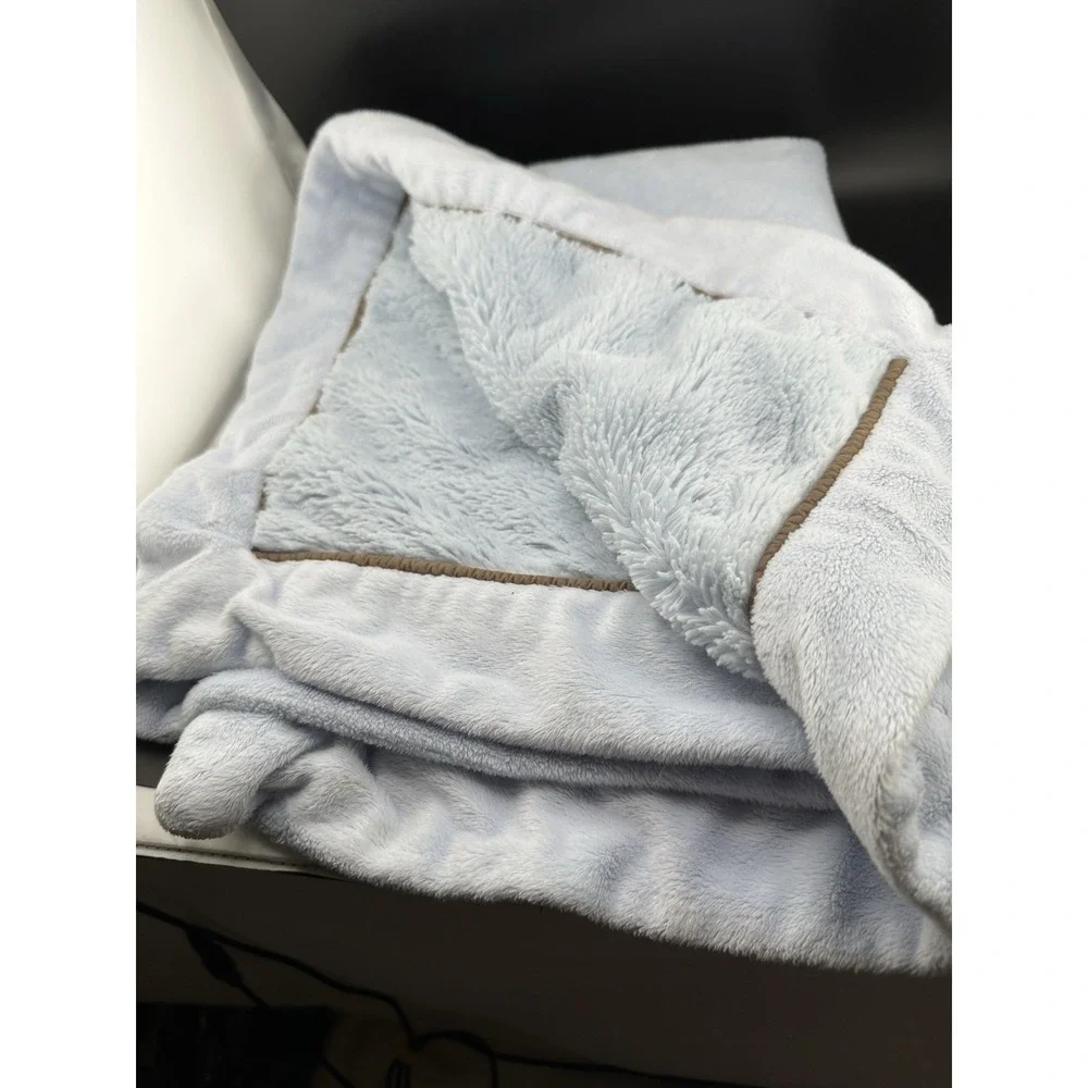 Restoration Hardware Baby & Child Light Blue Baby Blanket Very Soft RARE 23