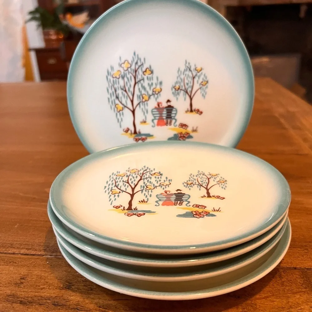 5 Vintage Brock of California Forever Yours Side/Salad MCM Plates 6 3/4”