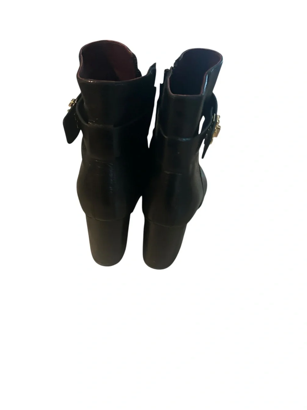 Tory Burch Black Leather Ankle Boots with Gold Logo size 6