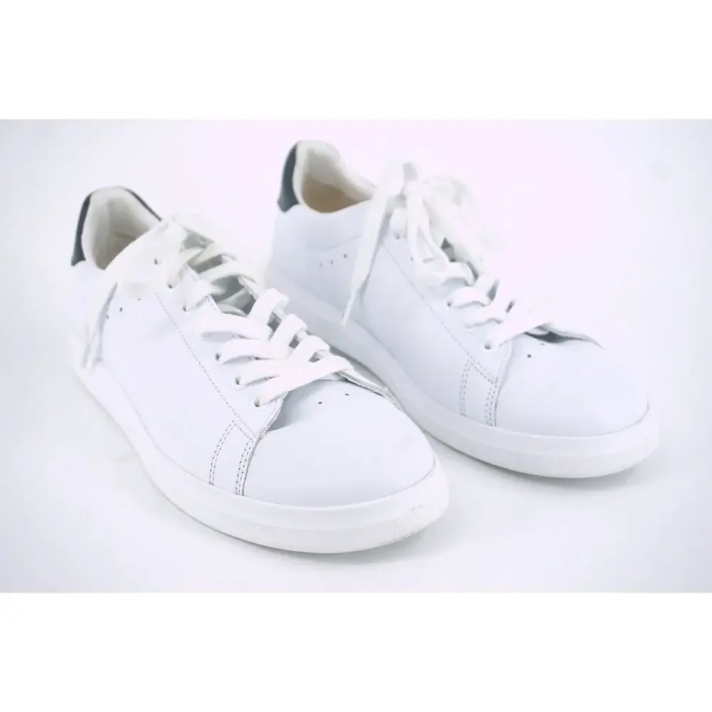 Tory Burch Howell Court White Leather Sneakers SZ 8.5 Tennis low top logo $248